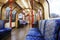 London Underground empty central line carriageL