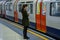 London Underground - girl waiting for train