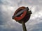 London underground signal under sky grey