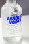 LONDON, UNITED KINGDOM - AUGUST 20, 2021 A closeup of a bottle of pure vodka, popular alcohol known for its high quality, produced