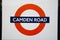 London, United Kingdom. August 22, 2019 - Camden road sign logo - informational signs the unmistakable red circular logo indicates