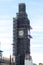 London, United Kingdom - Elizabeth Tower former Clock Tower with famous big ben under reconstruction in 2018