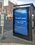 London, United Kingdom - March 31, 2020: Thank you poster advertisement at local bus stop Lewisham, expressing gratitude to NHS