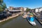 London, United Kingdom - May 13, 2019: Camden Lock, or Hampstead Road Locks is a twin manually operated lock on the