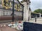London, United Kingdom - September 9 2022: Flowers in front of the gates of Buckingham Palace to honor the memory of the