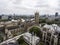 London Victoria tower close to big ben aerial