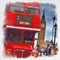 London in watercolor style