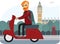 Londoner on a scooter