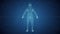 Lone 3D HUD Digital Man in Blue Cyberspace Virtual Reality Motion Background