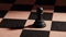 Lone black pawn on the chessboard 3D animation
