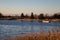 A lone boat at sunset, Sag Harbor, New York