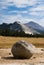 Lone boulder in Tuolumne Meadows