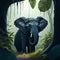 The Lone Elephant of the Jungle. AI Genarated