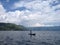 Lone fisher in Donau Toba