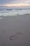 Lone footprint at beach