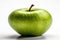 Lone green apple, clean white background, healthy eating simplicity, generative AI