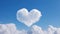 Lone Heart-Shaped Cloud Floating Serenely in a Vibrant Blue Sky, Isolated yet Majestic