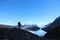 Lone hiker at Torres del Paine National Park