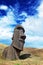 Lone moai in Easter Island