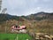 A lone pink house in Kashmir