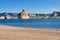 Lone Rock in Lake Powell at Sunset