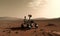 A lone rover navigates rugged Martian terrain Creating using generative AI tools
