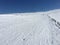 Lone single skier on alpine ski resort during recession