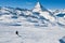 Lone Skier on Mountain