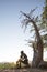 Lone Stone man of the Kaokoland. Contemplating existence. Marble. Kaokoland. Kunene Region, Namibia.