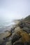 Lone Surfer in San Clemente on a Foggy Day