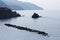 Lone swimmer, Ligurian coast