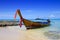 Lone tailboat floating in the clear waters