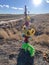 Lone toys memorial on highway in Parker Colorado