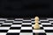 A lone white pawn stands on a chessboard. The concept of victory is weak