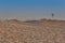 Lone windmill on West Texas desert