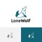 Lone Wolf Howling Jungle Nature Wildlife Logo