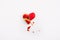 Loneliness, Broken heart, Divorce, couple breakup and relationship family breakdown concept with red Broken heart shape