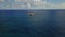 Lonely beautiful rock in the middle of Indian ocean near Seychelles drone shot 4K Footage