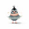 Lonely Bird With A Scarf: Playful Cartoon Illustration