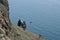 Lonely boat by the coast of Crimea