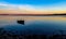 Lonely boat in Roskilde fjord in Denmark