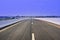 Lonely bridge and road with blue sky