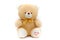 Lonely brown bear doll on isolated background