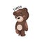 Lonely brown teddy bear vector illustration on a