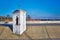 Lonely Catholic chapel in the late afternoon on the boardwalk