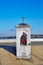 Lonely Catholic chapel in the late afternoon on the boardwalk