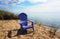 A Lonely Chaise Longue on the Beach of Lake Michigan