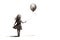 Lonely Child With Balloon Graphic