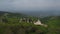 A lonely church in the mountains. Georgia. Drone photo