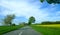 Lonely country road in spring. Germany, Schleswig-Holstein